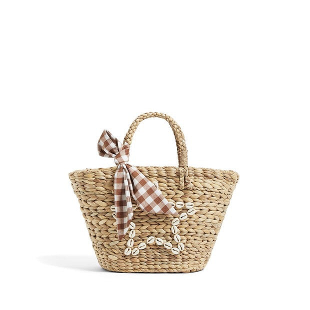 Bolso de paja, bolso tejido, bolso de playa, bolso de verano para vacaciones en la playa, bolso Mori Girl bordado a mano 