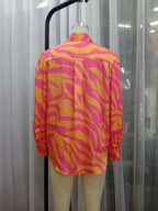 Chemise ample, cardigan élégant à imprimé floral printanier et automnal, chemise à manches longues et boutonnage simple.