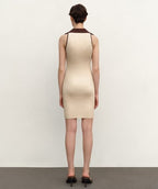 Summer Tight Sleeveless Knitted Dress Button Decoration Stretch Slim Dress Short Dresses Leyla