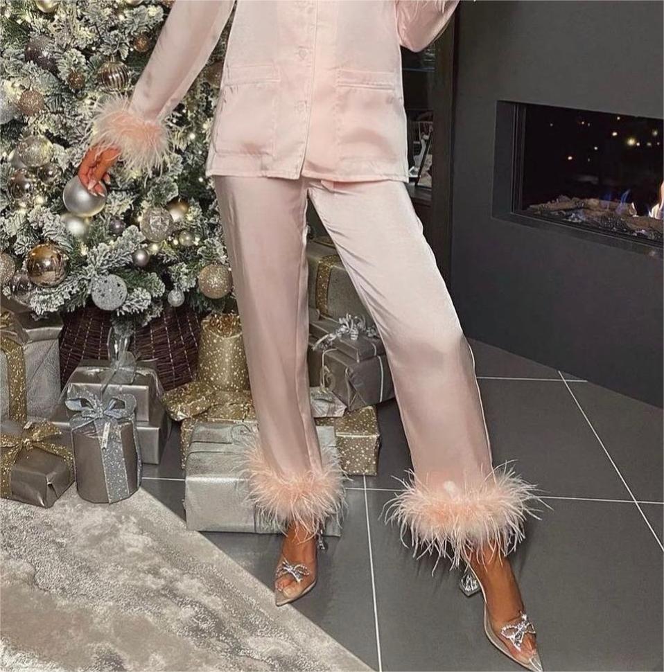 Women Clothing Summer Lace up Feather Decoration Casual Straight Pants Women Trousers & TOP F00122614 SHE