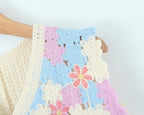 Women Retro Thailand Holiday Floral Vest Cardigan Top Casual All Matching Graceful GoodMe
