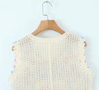Women Retro Thailand Holiday Floral Vest Cardigan Top Casual All Matching Graceful GoodMe