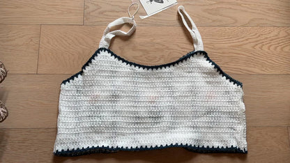 Women Summer Crocheted Cutout Sling Top Crochet hook