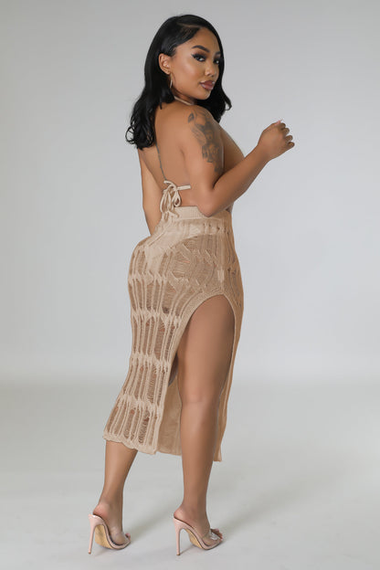 Women Clothing Spring Summer Beach Vest Wool Skirt Slit Sexy Suit