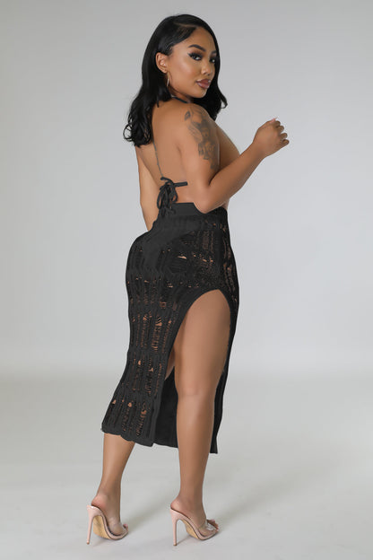 Women Clothing Spring Summer Beach Vest Wool Skirt Slit Sexy Suit