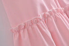 Women Clothing Summer Elegant Socialite Striped Flounced Sleeve Backless Ruffled Stitching Dress ILLUSION V
