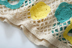 Robe courte d'été en maille crochetée pour femme
