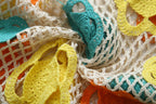 Robe courte d'été en maille crochetée pour femme