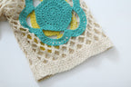 Robe courte d'été en maille crochetée pour femme