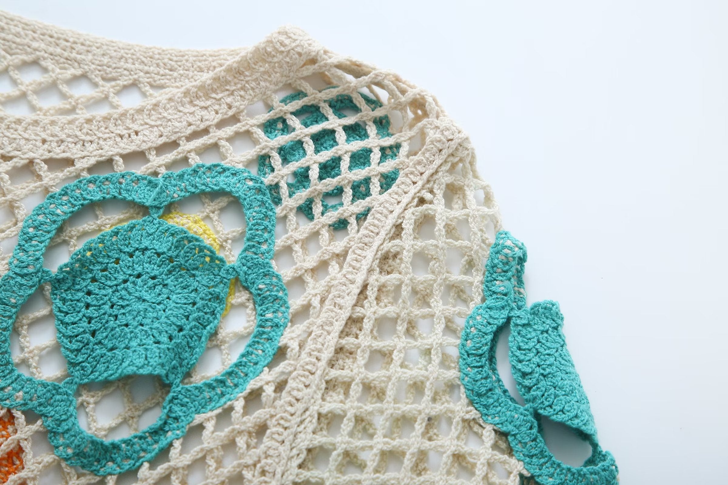 Robe courte d'été en maille crochetée pour femme