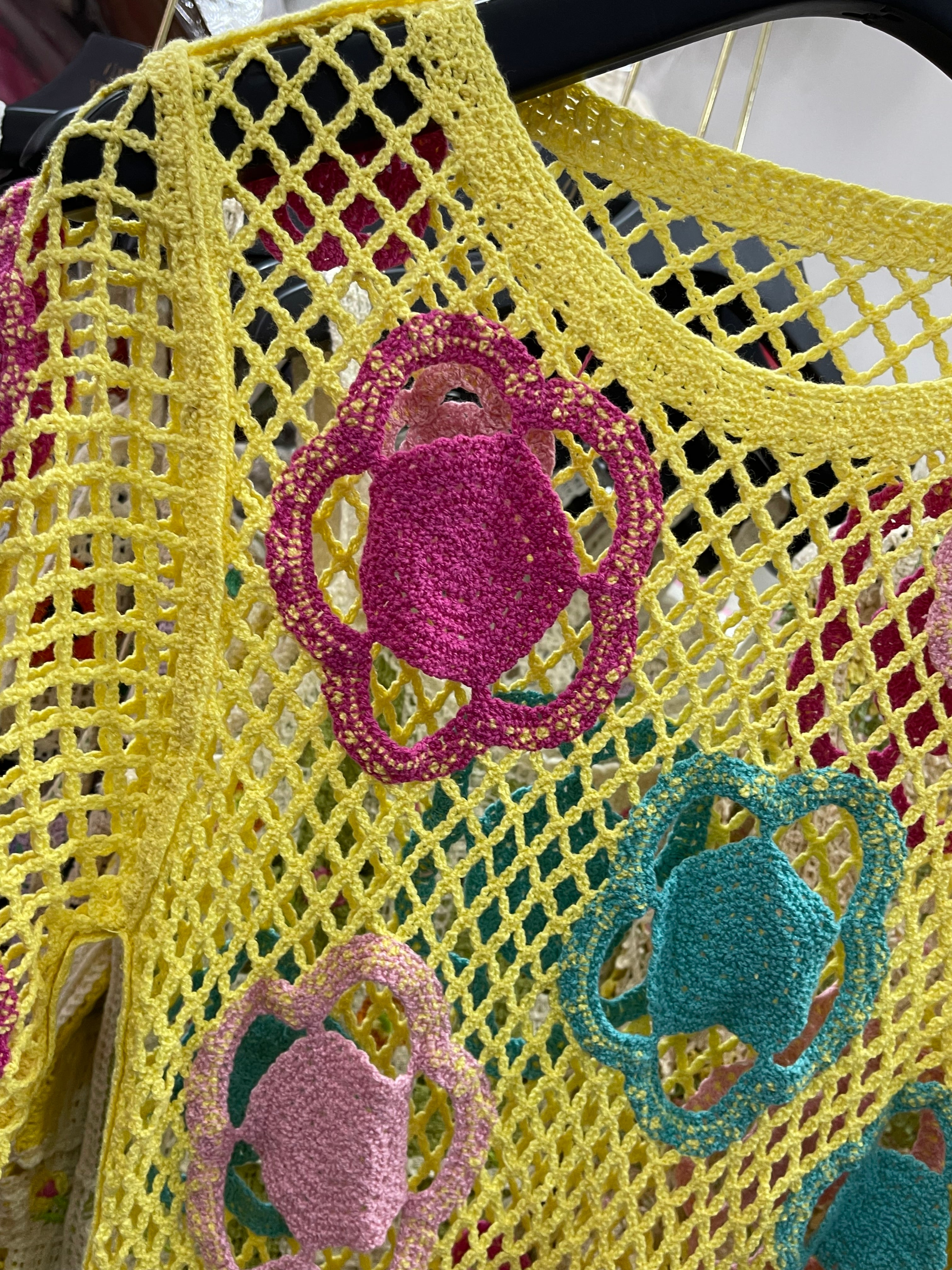 Robe courte d'été en maille crochetée pour femme