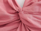Summer Chest Bow Tie Design Cami Dress Cotton Blend High Waist Slit Maxi Dress Starivy