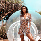 Summer Beach Cover up Bikini Strap Vest Dress Hand Crocheting Sun Protection Clothing for Women PettiCloth