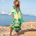 Yellow Green Flower Loose Long Dress