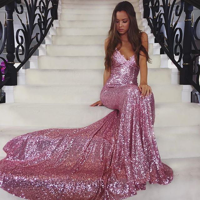 Spring Summer Women Clothing Maxi Dress Sleeveless Strap Dress V neck Sequ Backless Evening Dress SCC
