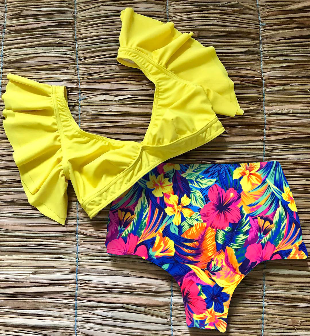 Yellow Clothing Flower Pants