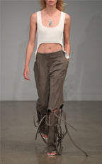 Deconstruction Irregular Asymmetric Detachable Two Piece Vest Knitted Top OFAN