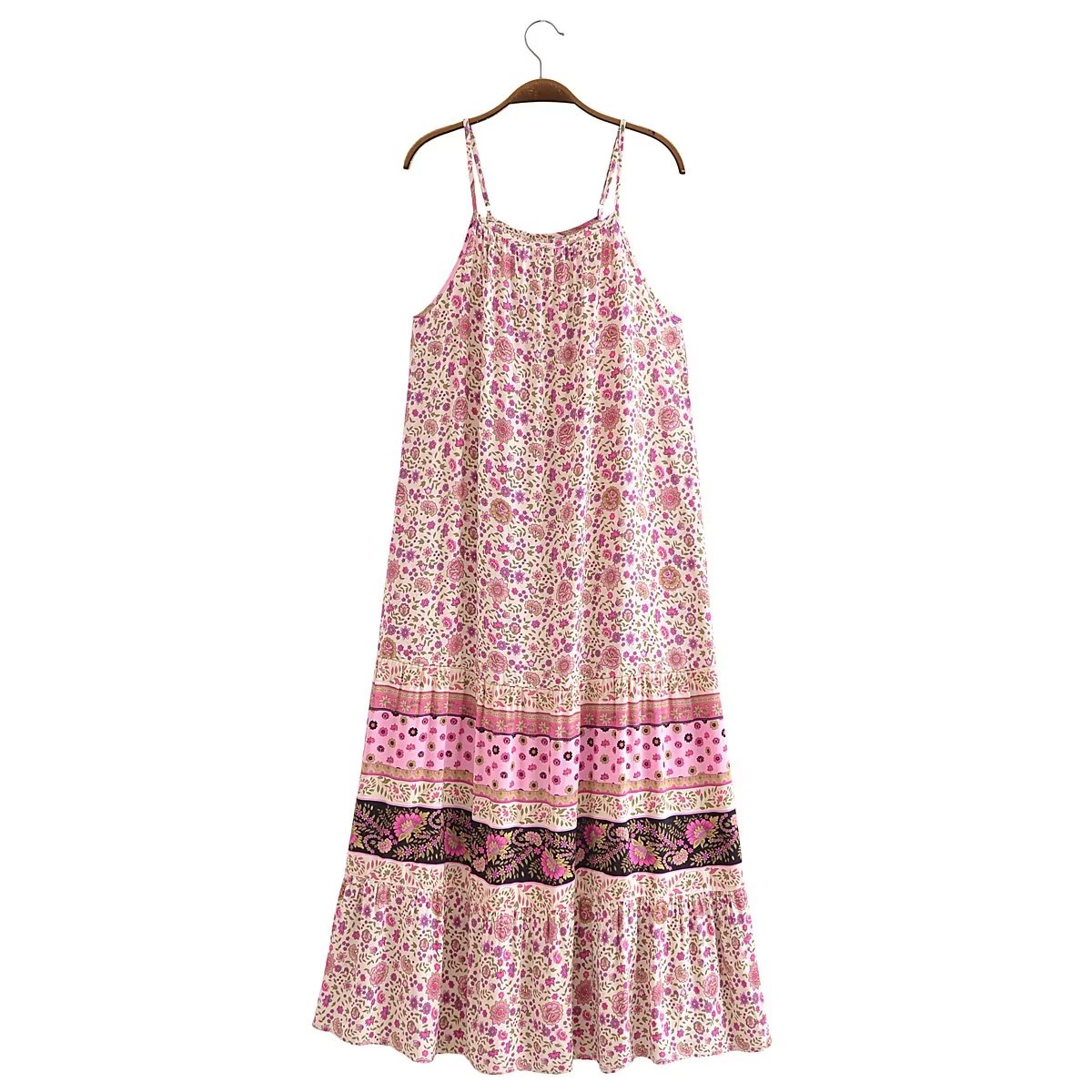 Watermark Positioning Flower Long Suspender Dress YiPin