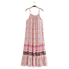 Watermark Positioning Flower Long Suspender Dress YiPin