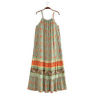 Watermark Positioning Flower Long Suspender Dress YiPin