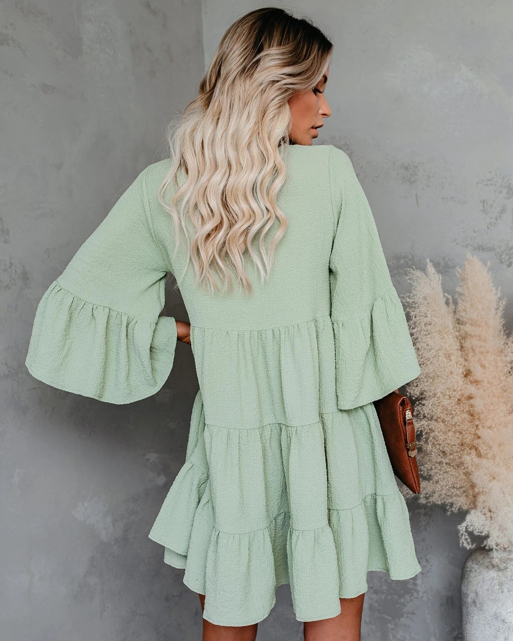 Women Summer New Lace Tassel Lace Patchwork Ruffled Dress CC