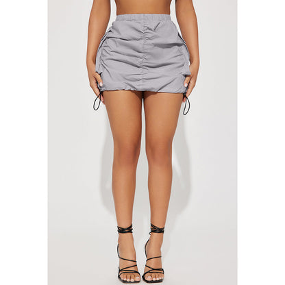 Jupe de sport à poches, couleur unie, plissée, élastique à ressort, style organ.