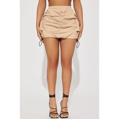 Jupe de sport à poches, couleur unie, plissée, élastique à ressort, style organ.