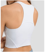 Spring Summer Pull High round Tie Chest Pad Yoga Vest Nude Feel Tight High Elastic Sports Fitness Top Women Tichin