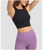 Spring Summer Pull High round Tie Chest Pad Yoga Vest Nude Feel Tight High Elastic Sports Fitness Top Women Tichin