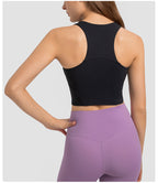 Spring Summer Pull High round Tie Chest Pad Yoga Vest Nude Feel Tight High Elastic Sports Fitness Top Women Tichin