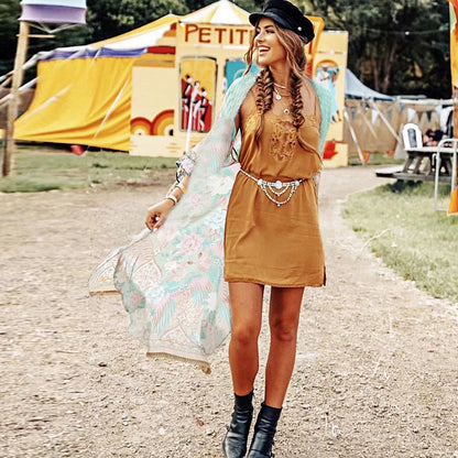 Chaqueta de playa con estampado de posicionamiento de gasa, traje de baño, blusa, cárdigan de protección solar para vacaciones