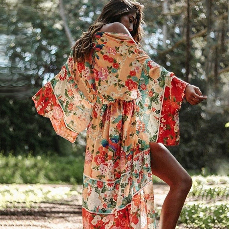 Chiffon Loose Sunscreen Clothes Beach Jacket Cardigan Bikini Swimsuit Blouse Outer Wear Women EvenStar