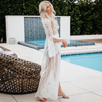 Lace Sun Protective Clothing Women Beach Jacket Bikini Swimsuit Blouse Outer Wear Cardigan EvenStar