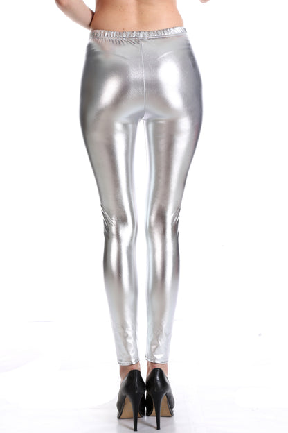 Leggings en cuir brillant, tenues de scène sexy pour boîtes de nuit, vêtements de spectacle, source du fabricant de leggings