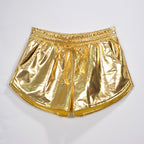 Ensemble en tissu métallisé uni assorti short en dentelle élastique pantalon en cuir pantalon en cuir verni vêtements sexy pour femmes