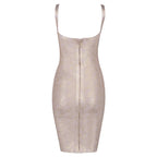 New Summer Women Clothes Bandage One Piece Dress Elegant Gold V neck Evening Dress Ladys