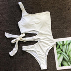 Bandage One Piece Swimsuit Special Fabric Swimsuit Women