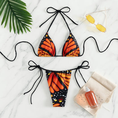 Traje de baño de alta calidad con tirantes para mujer, bikini de playa con abertura.