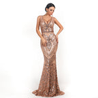 Robe de soirée sexy pour femme, col en V, sans manches, paillettes, motif géométrique abstrait, vintage, dos nu, élégante, longue, réfléchissante, robe formelle