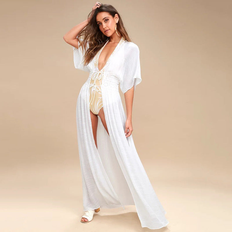 Festival Cloth Lace Rope Loose Beach Sun Protection Clothing than Clothing Kini Outwear Blouse Outer Wear Cardigan Women EvenStar