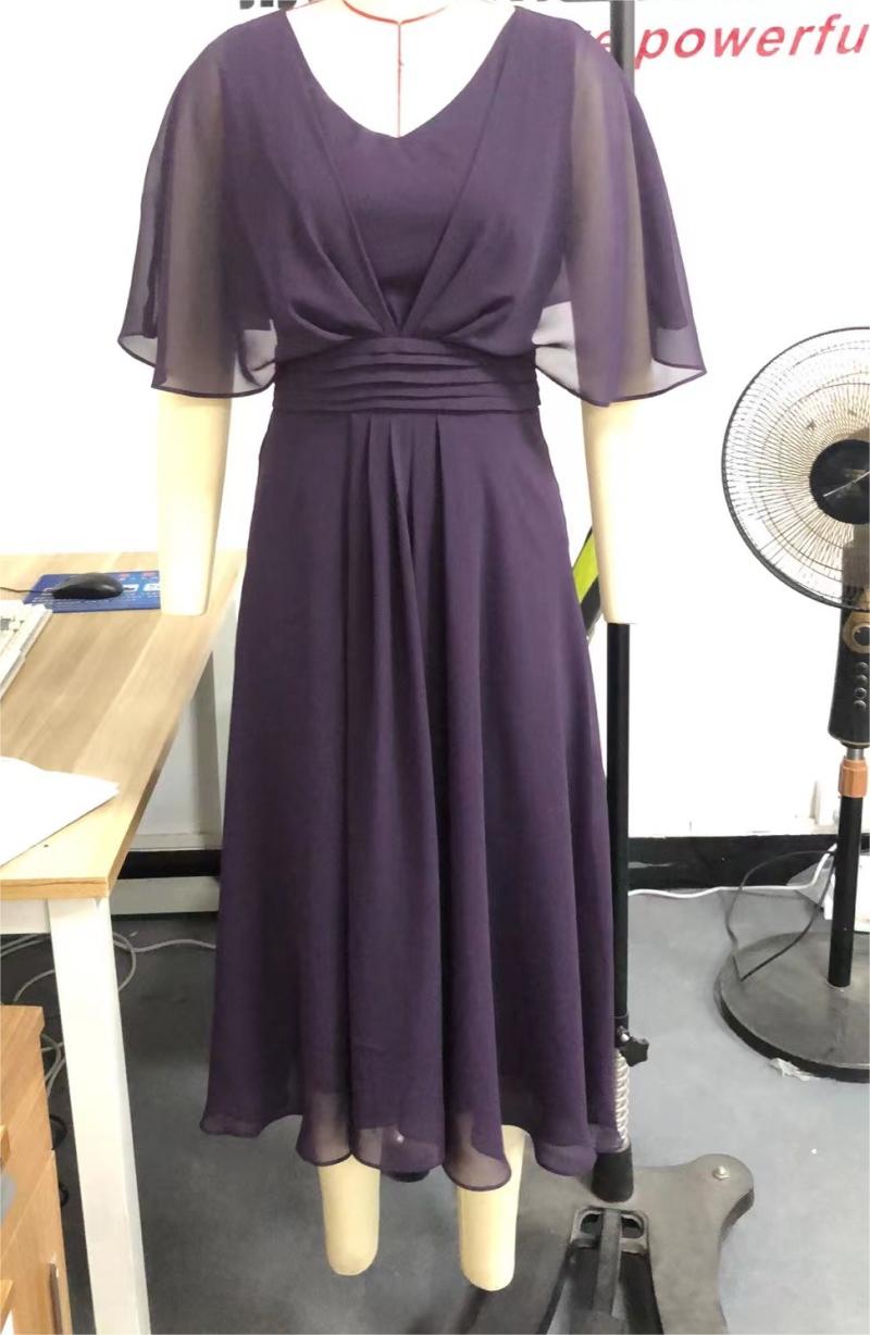 Summer Solid Color V Neck Waist Trimming Casual Swing Dress KAIXUAN