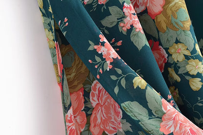 Side Slit Sexy Lace up Strap Dress Autumn Winter High Waist Slimming Broken Floral Decorations A line Dress