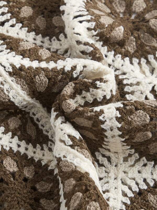 Women New Spring and Autumn Crocheted Hollow Tassel Short Vest Top Crochet hook