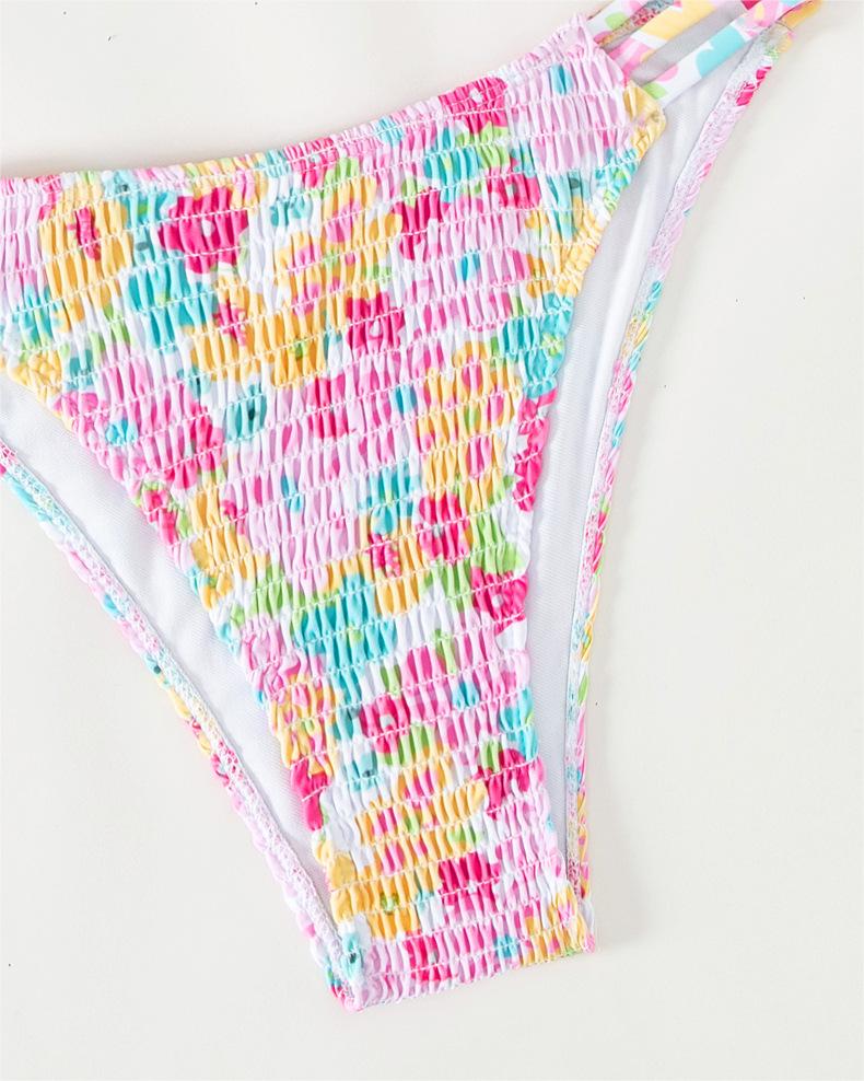 Traje de baño bikini sexy con top de tubo fruncido