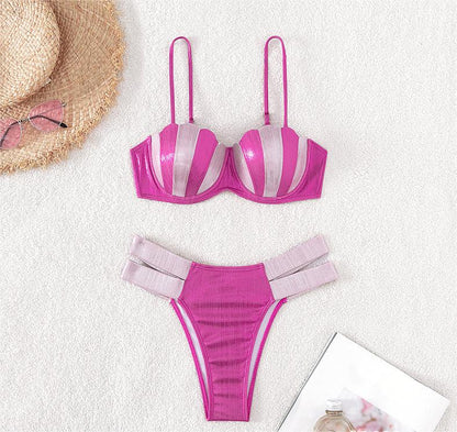 Swimwear Split Bikini Push Up High Waist Three Point Sexy Bikini Swimsuit