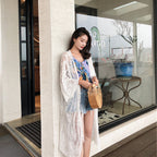 Bohemian Vacation Beach Sun Protection Clothing Women Summer Seaside Beach Cover Up Lace Cardigan Coat YTCYZ