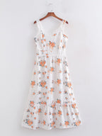Spring Women Clothing Sweet Lace Stitching Printing Slip Dress FRIDAY