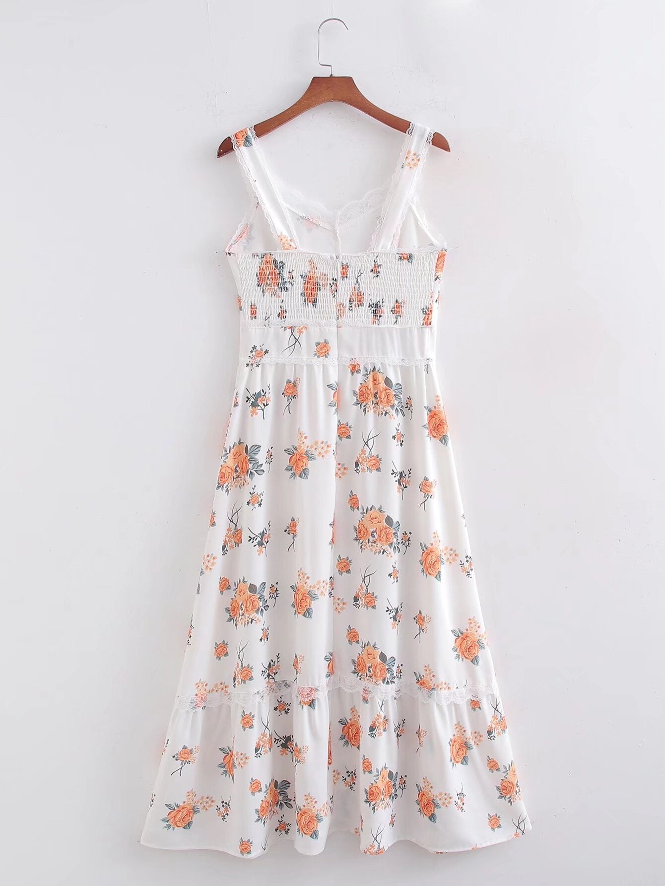 Spring Women Clothing Sweet Lace Stitching Printing Slip Dress FRIDAY