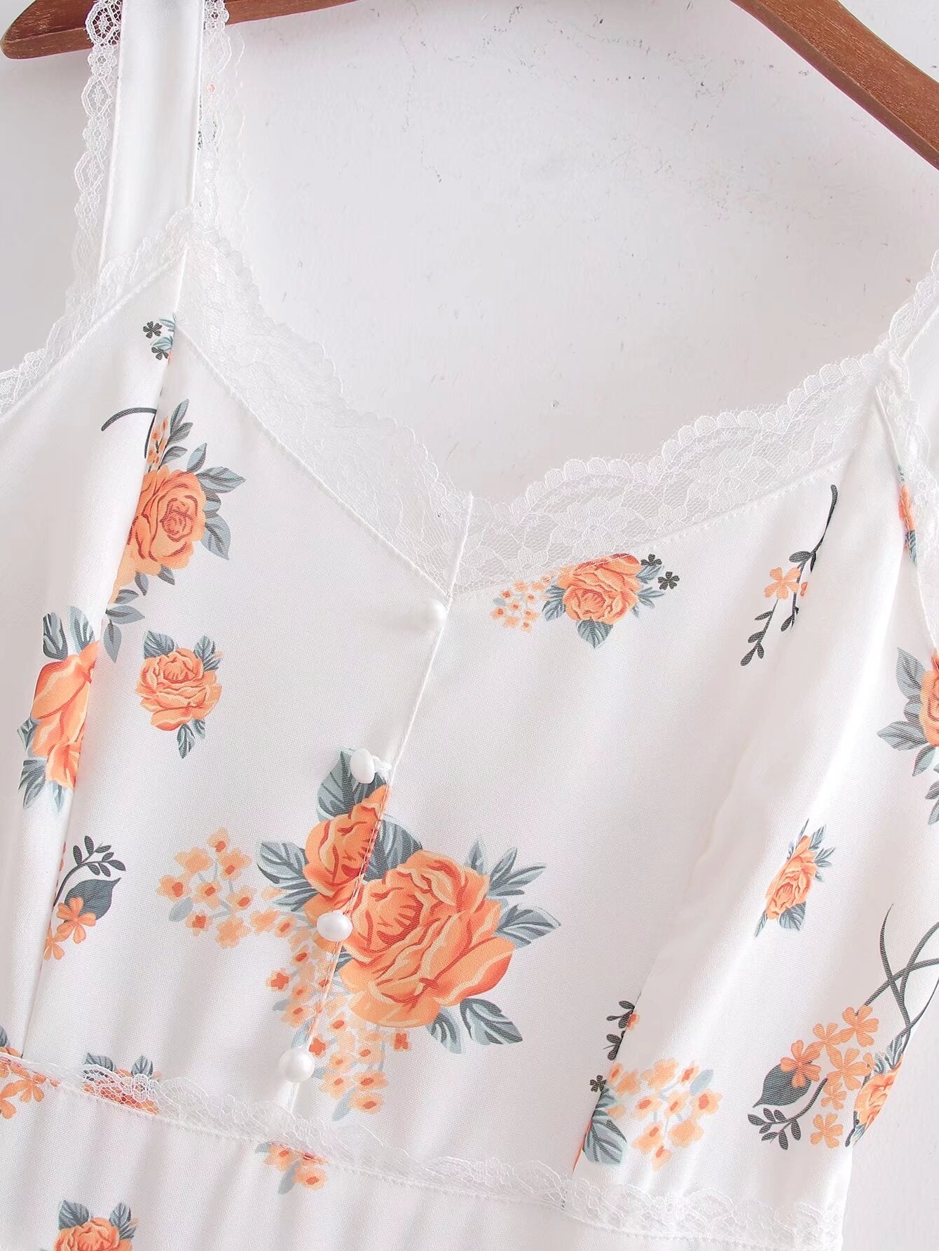 Spring Women Clothing Sweet Lace Stitching Printing Slip Dress FRIDAY