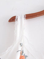 Spring Women Clothing Sweet Lace Stitching Printing Slip Dress FRIDAY